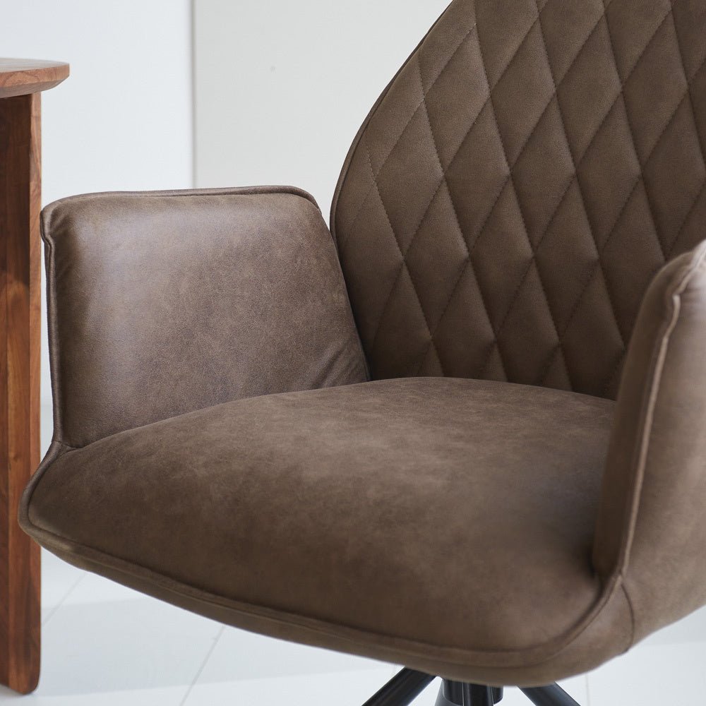 Dining room chair Novan Microfibre Dimehouse Taupe LxWxH 71x64x56 Fabric Atmospheric photo detail