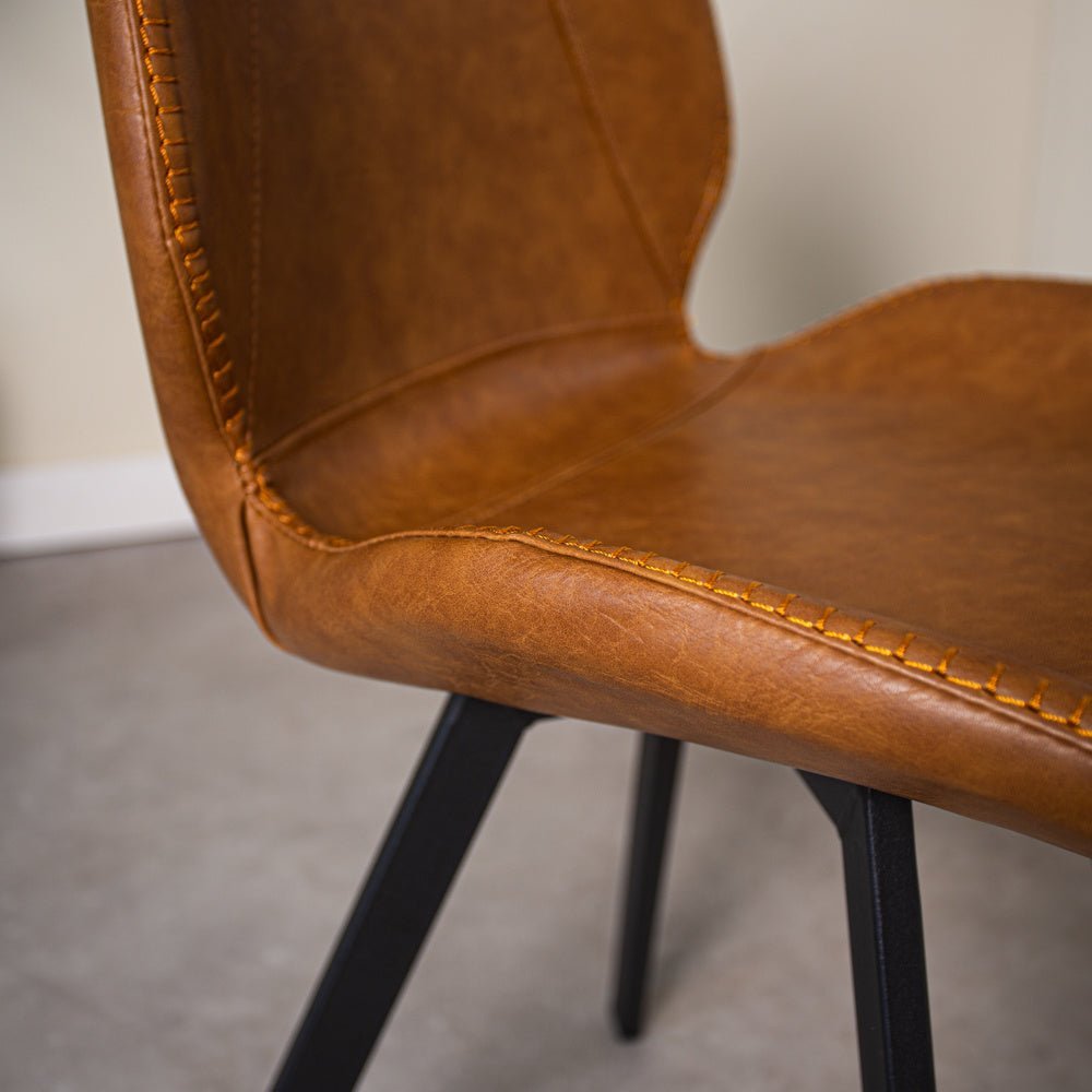 Dining room chair Barry Dimehouse Cognac LxWxH 69x66x48 Faux leather Atmospheric photo detail