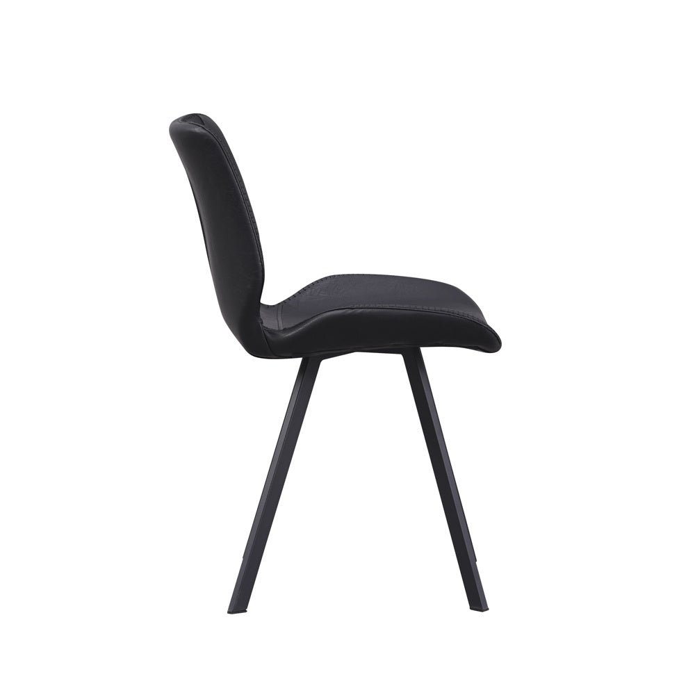 Dining room chair Barry Dimehouse Black LxWxH 69x66x48 Faux leather White photo side view