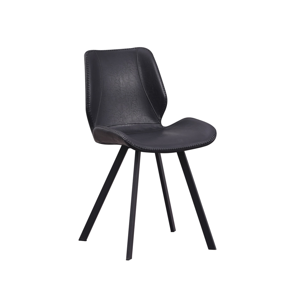 Dining room chair Barry Dimehouse Black LxWxH 69x66x48 Faux leather White photo diagonal front view