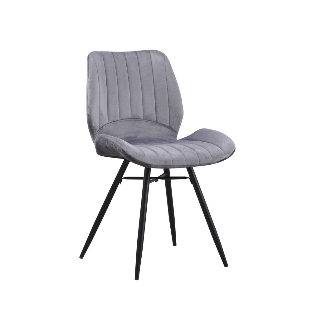 Dining room chair Beau velvet Dimehouse Anthracite LxWxH 71x67x49 Fabric White photo diagonal front view