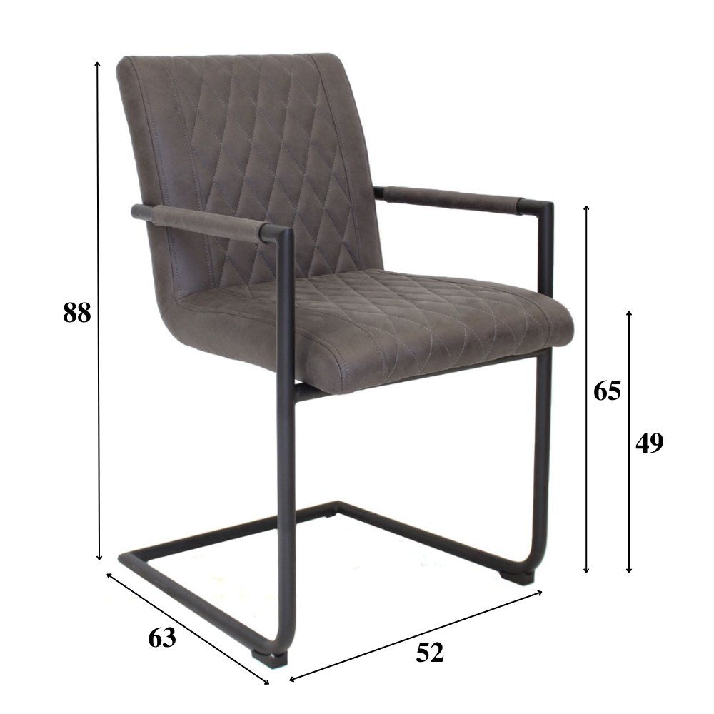 Dining room chair Dean Dimehouse Anthracite LxWxH 70x58x57 Fabric White photo size indication
