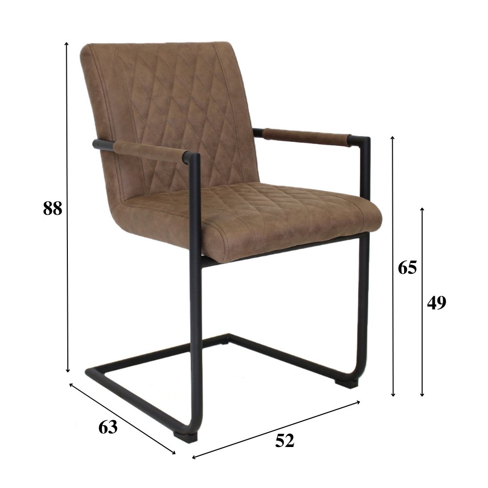 Dining room chair Dean Dimehouse Taupe LxWxH 70x58x57 Fabric White photo size indication