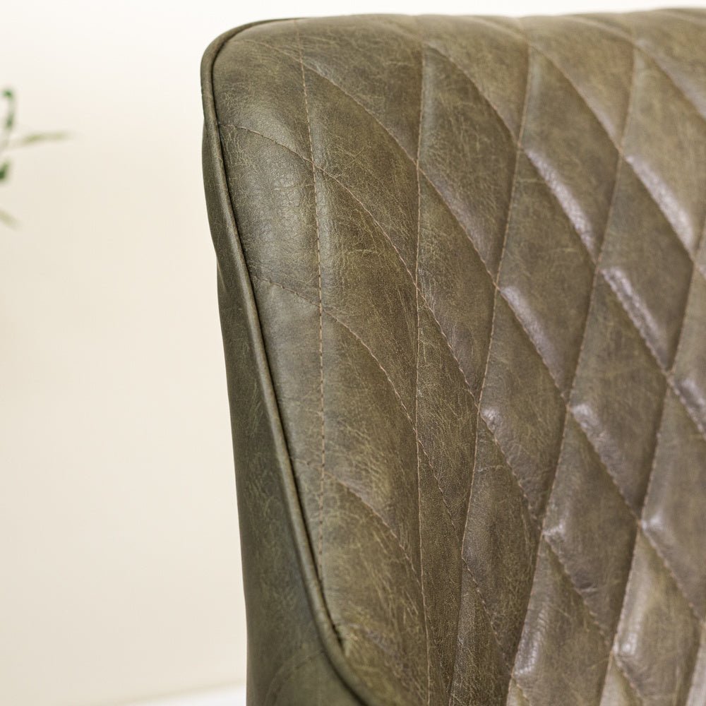 Dining room chair Gian Dimehouse Green LxWxH 73x65x50 Faux leather Atmospheric photo detail