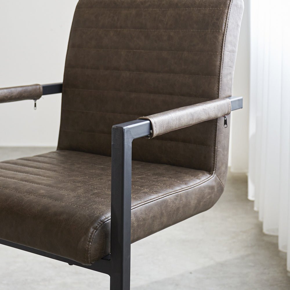 Dining room chair Kuba Dimehouse Taupe LxWxH 71x59x58 Faux leather Atmospheric photo detail
