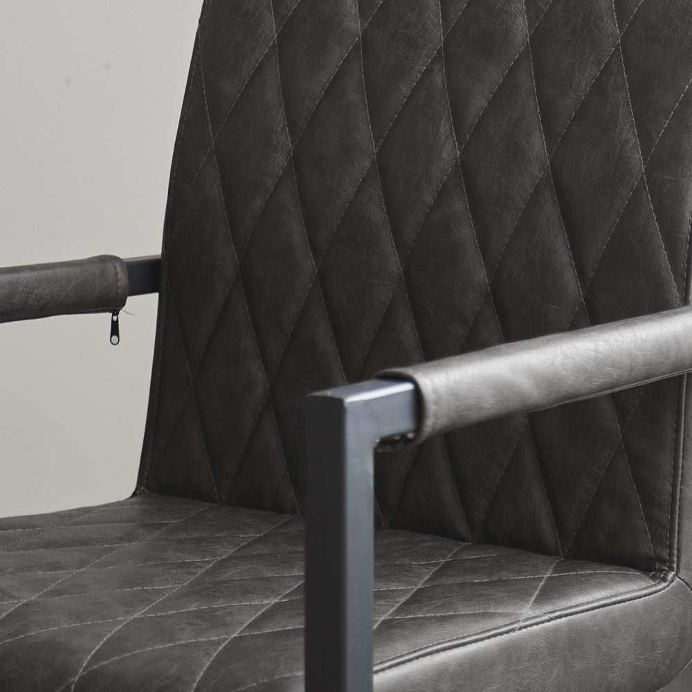 Dining room chair Ruben Dimehouse Anthracite LxWxH 71x59x58 Faux leather Atmospheric photo detail