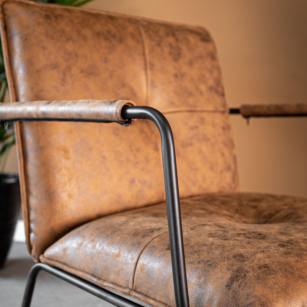 Hailey Ecoleather armchair Dimehouse Cognac LxWxH 66x64x37 Eco-leather Atmospheric photo detail