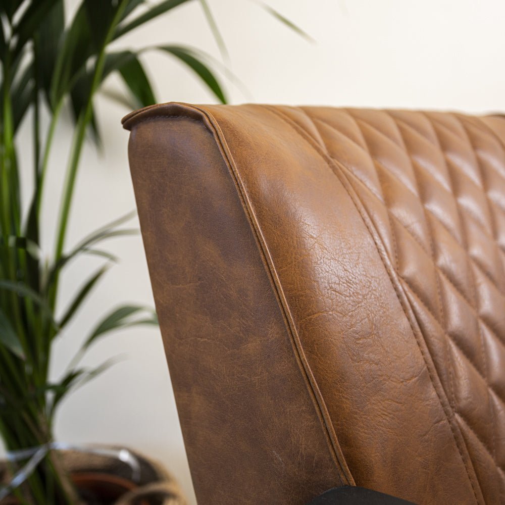 Armchair Peter Dimehouse Cognac LxWxH 68x62x45 Faux leather Atmospheric photo detail