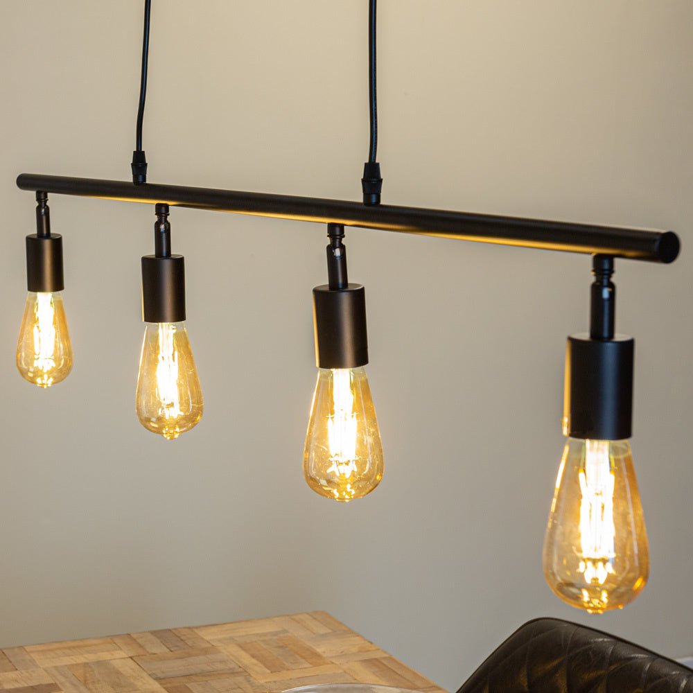 Hanging lamp Glenn Dimehouse Black LxWxH 103x14x7 Metal Atmospheric photo detail