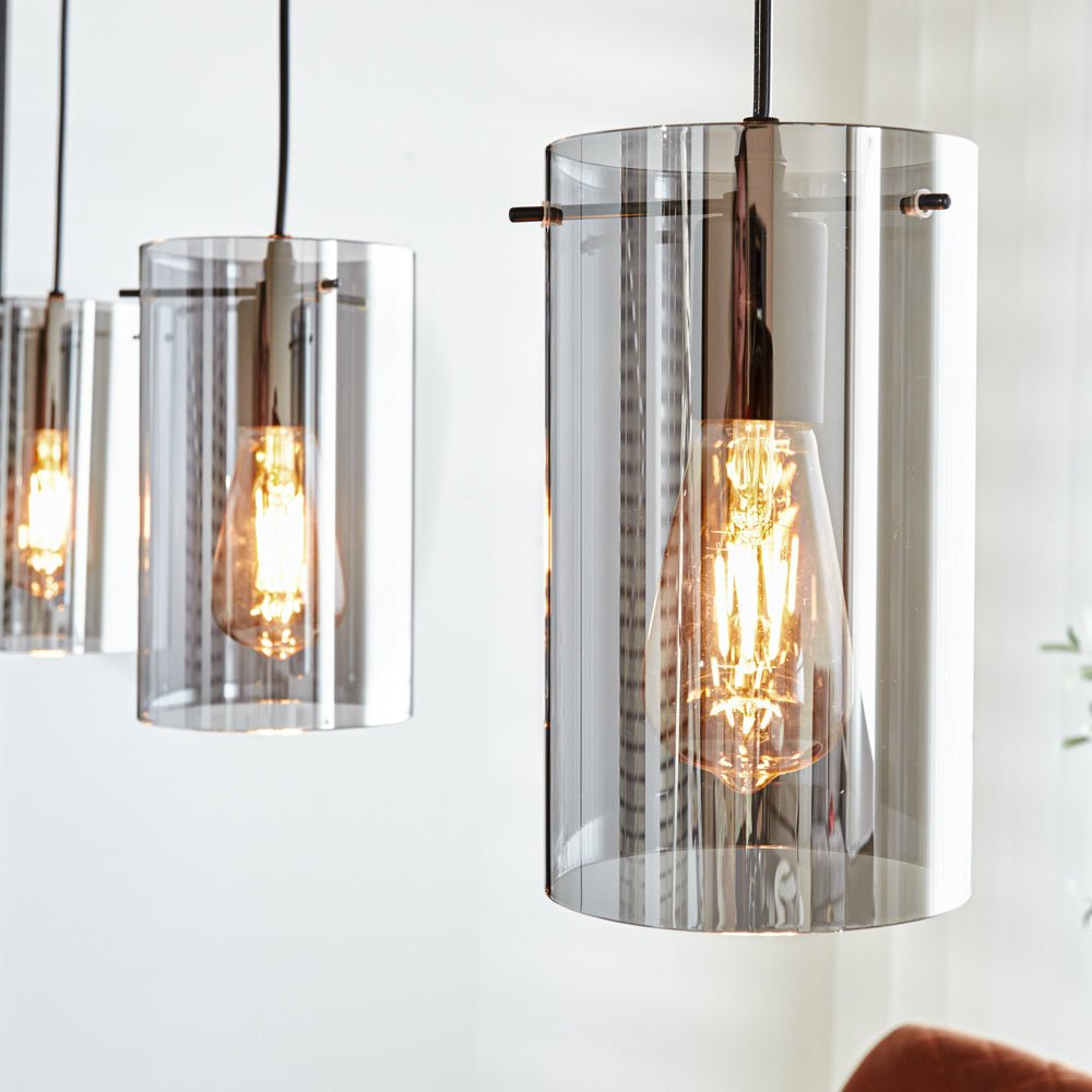 Hanging lamp Hugo Dimehouse Anthracite LxWxH 102x26x19 Glass Atmospheric photo color sample