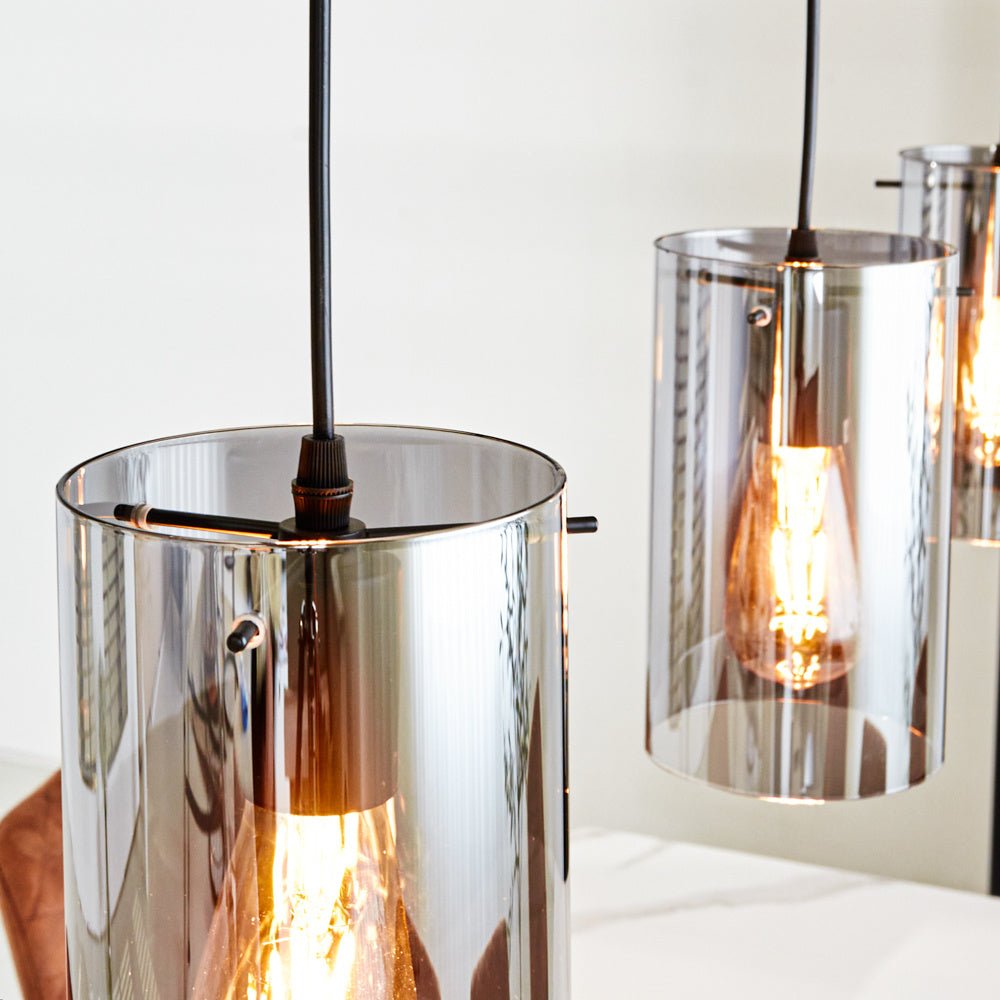 Hanging lamp Hugo Dimehouse Anthracite LxWxH 102x26x19 Glass Atmospheric photo detail