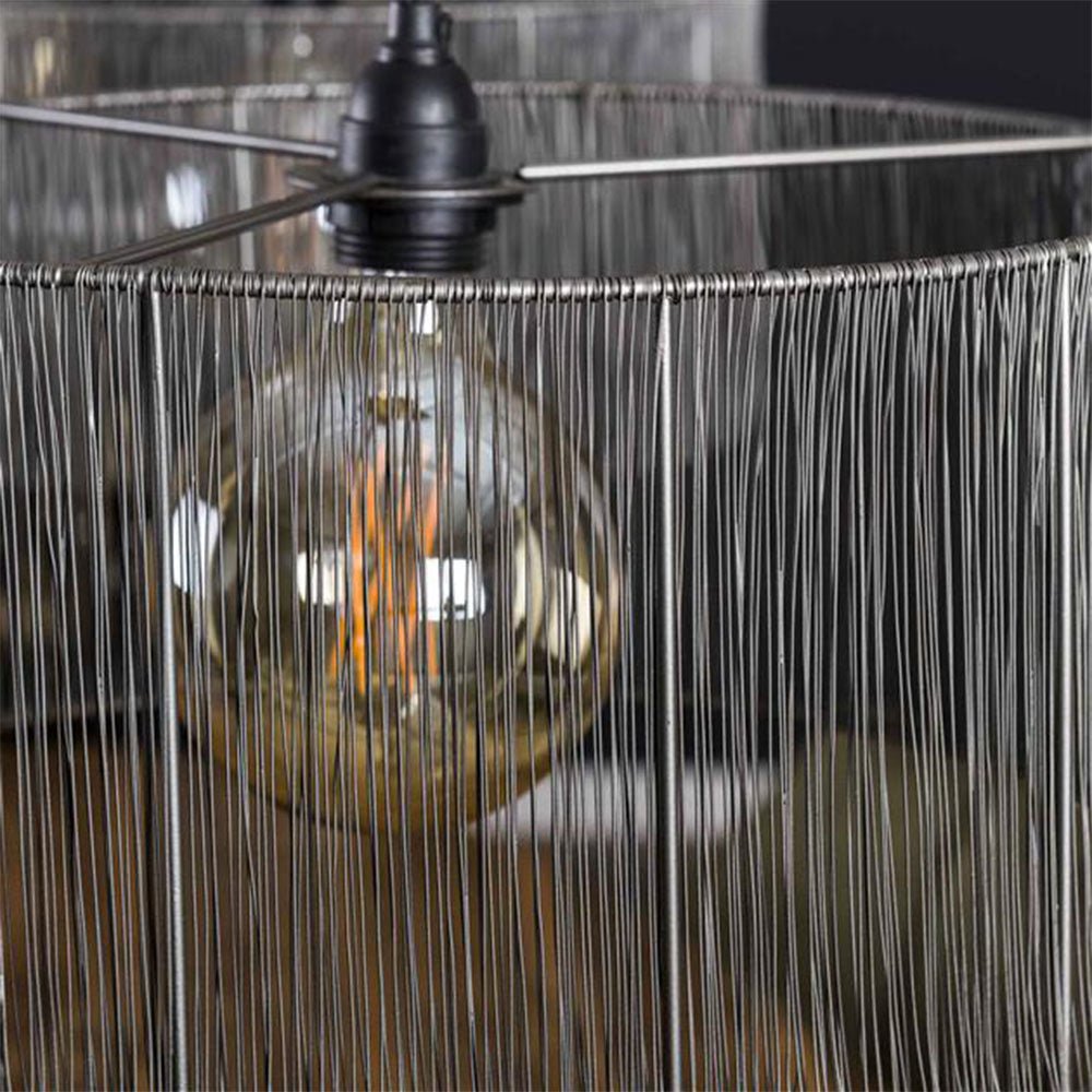 Hanging lamp Luis DH Interior Black LxWxH 90x45x28 Nickel Atmospheric photo diagonal front view