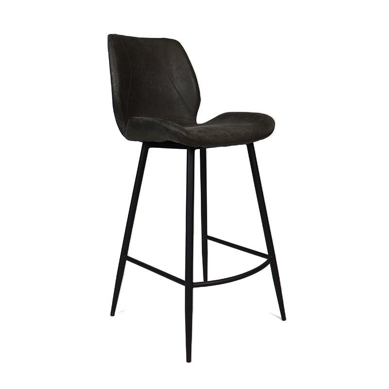 Industrial bar stool Barrel anthracite eco-leather 69 cm - image 5