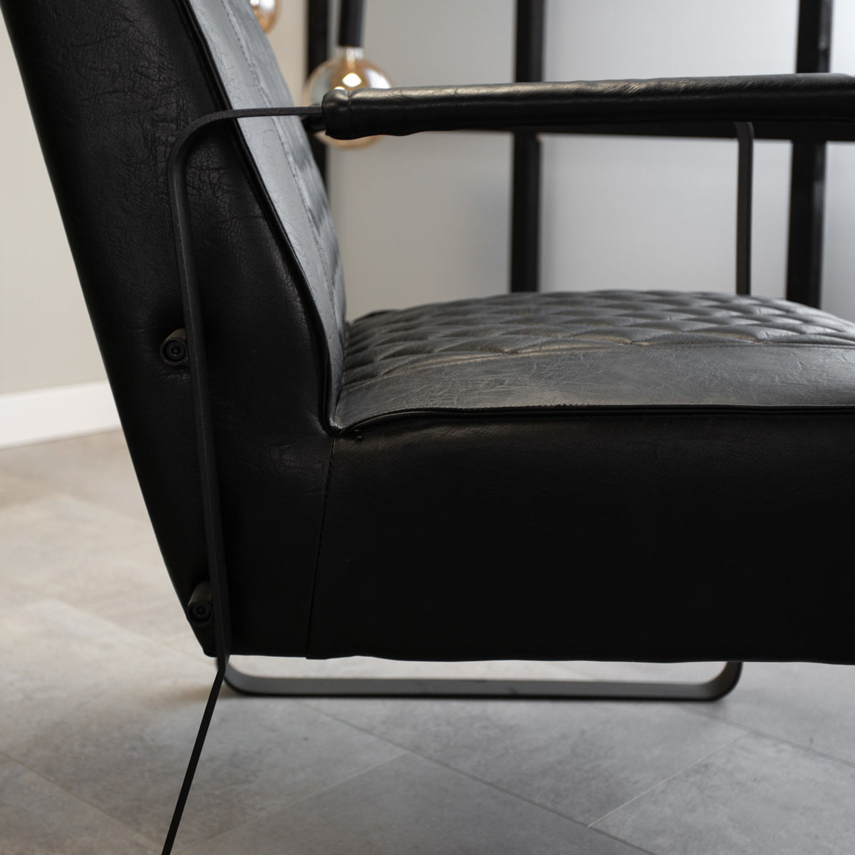 Armchair Peter Dimehouse Black LxWxH 68x63x45 Faux leather Atmospheric photo detail