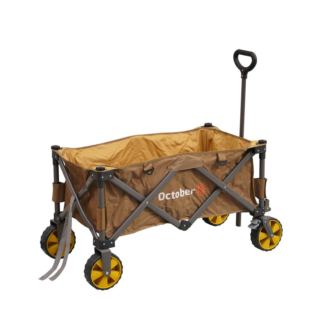 Trolley Collapsible handcart brown 90x50x55 cm Dimehouse Brown LxWxH 75x28x28 Aluminum White photo diagonal front view