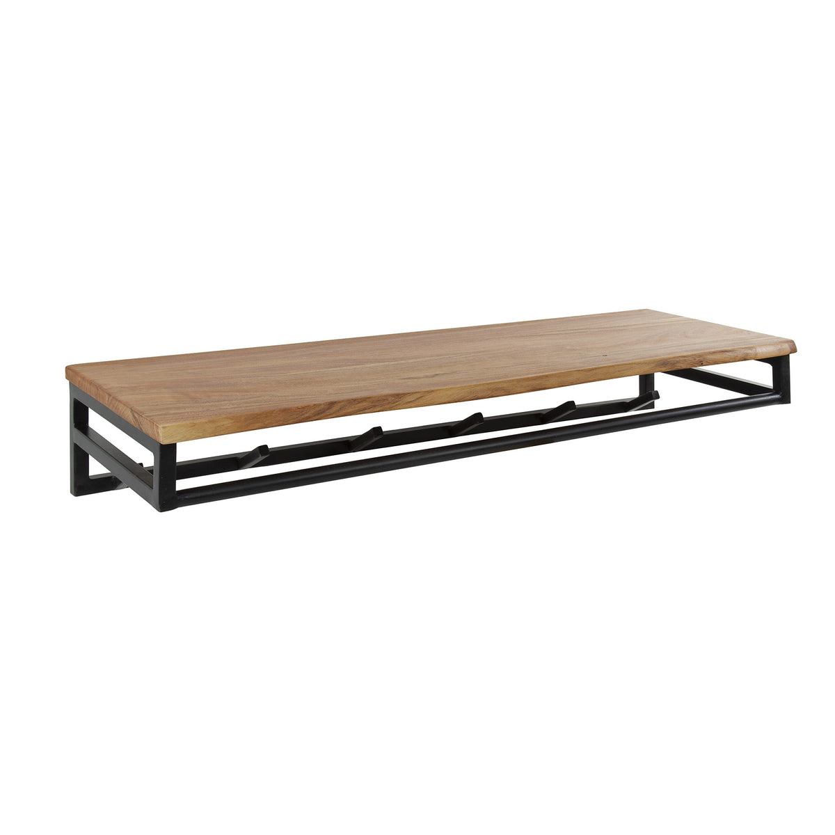 Coat rack Henry DH Interior Acacia LxWxH 106x42x22 Acacia wood White photo diagonal front view