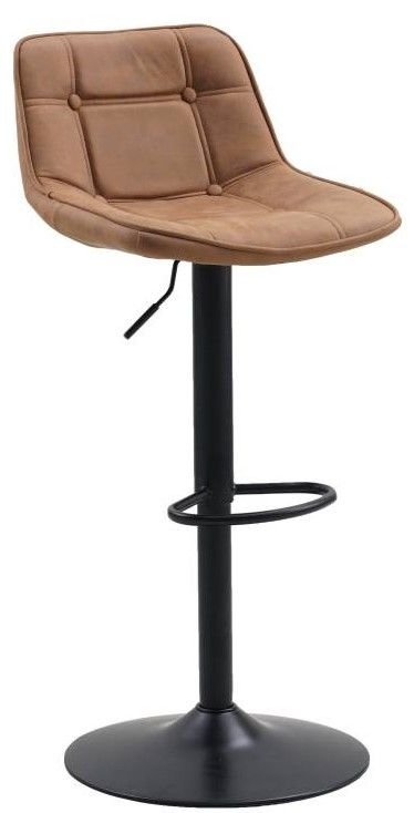 Barstool Keston Dimehouse Cognac LxWxH 82x52x39 Microfiber White photo diagonal front view