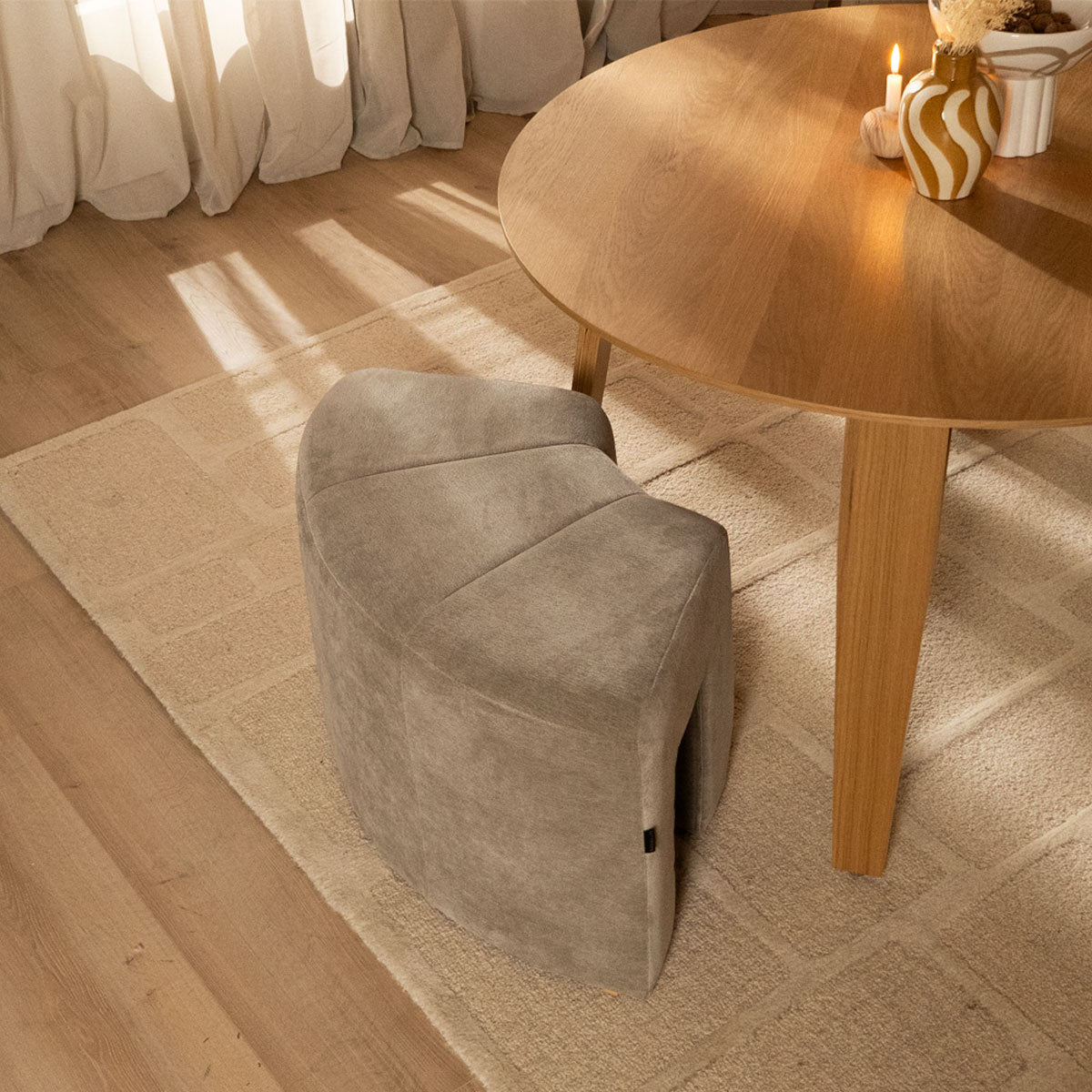 Modulaire hoekhocker Seth chenille taupe