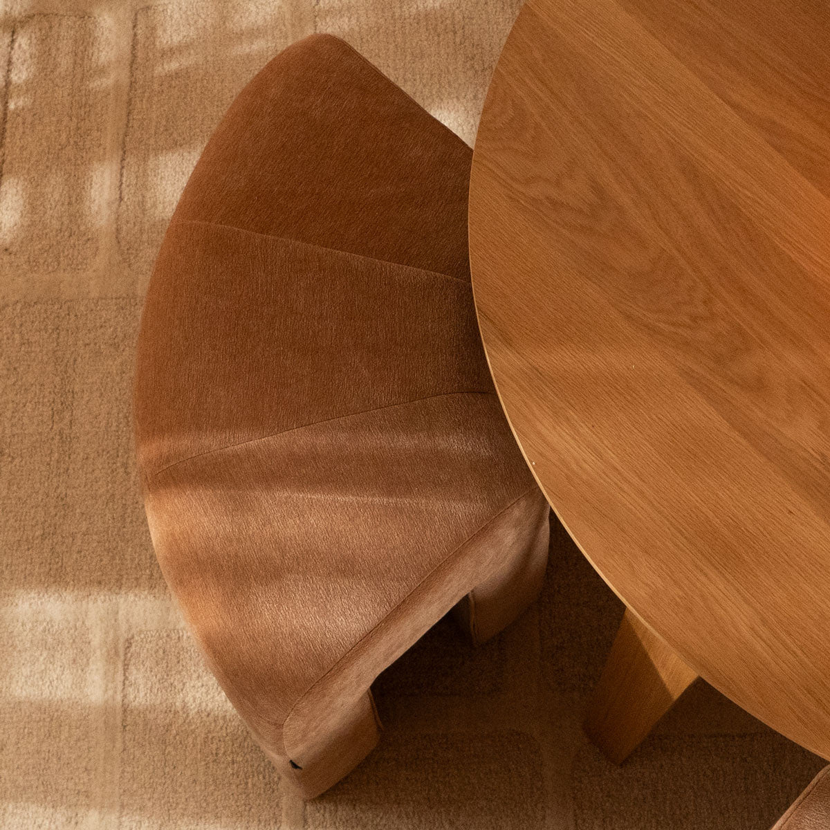 Modulaire hoekhocker Seth chenille terracotta