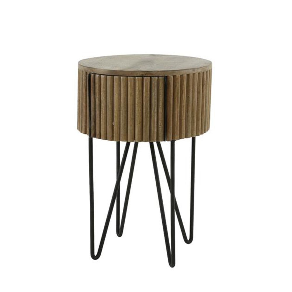 Bedside table Hans DH Interior Mango LxWxH 45x45x30 Mango wood White photo diagonal front view