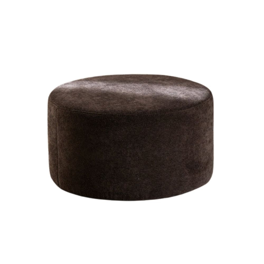 Poef Blair rond chenille bruin ø70 cm