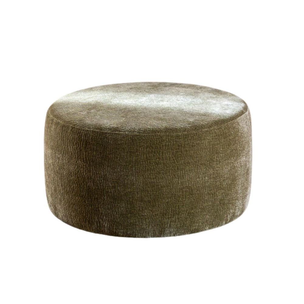 Poef Chloe rond chenille groen ø70 cm