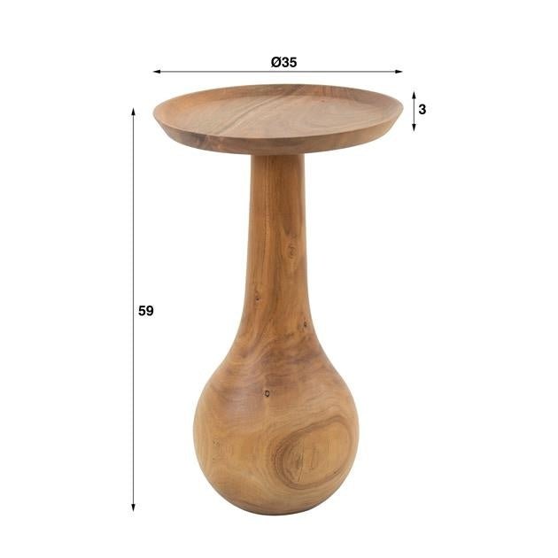 Side table Doja DH Interior Acacia LxWxH 39x37x11 Acacia wood White photo size indication
