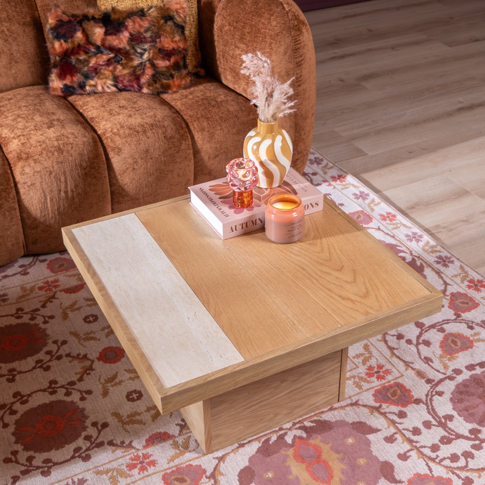 Salontafel Java 70x70 cm blank eiken Eikenlook Eikenfineer