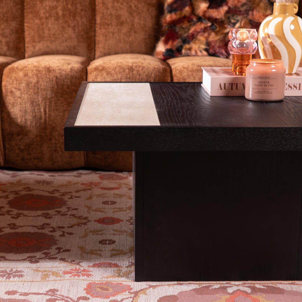 Salontafel Java 70x70 cm zwart eiken Eikenfineer