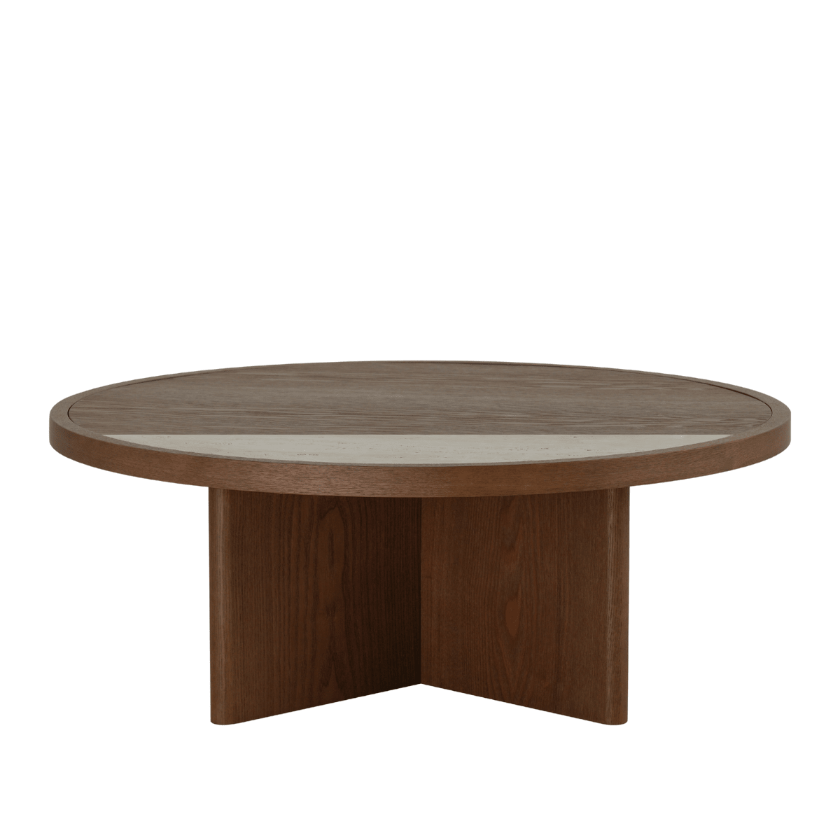 Salontafel Maeva Ø80 cm rustiek eiken Walnootlook Eikenfineer