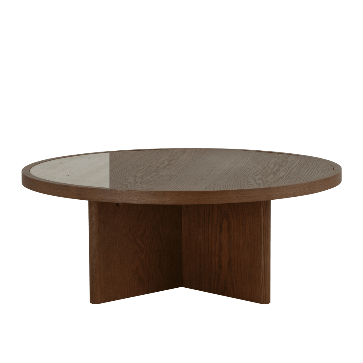 Salontafel Maeva Ø80 cm rustiek eiken Walnootlook Eikenfineer