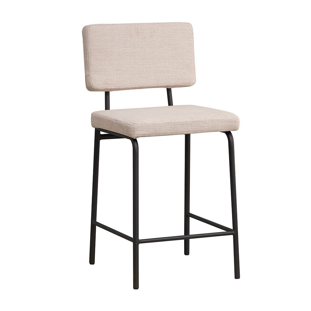 Scandinavian bar stool Aspen beige recycled fabric 64-77 cm - image 5