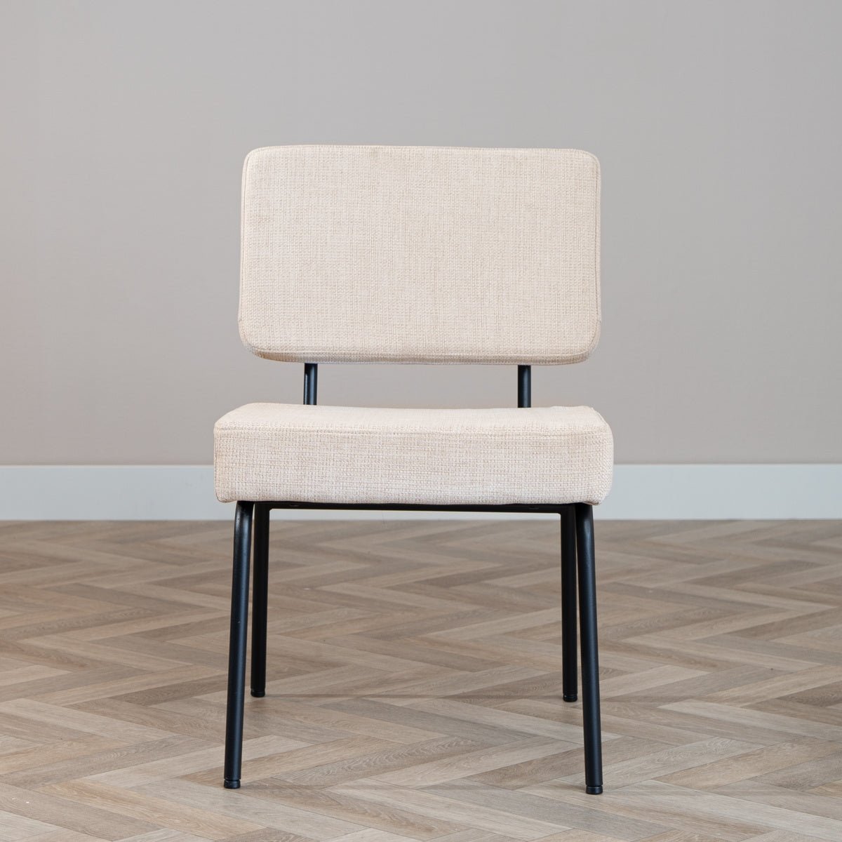 Scandinavian dining room chair Aspen beige recycled fabric - image 2