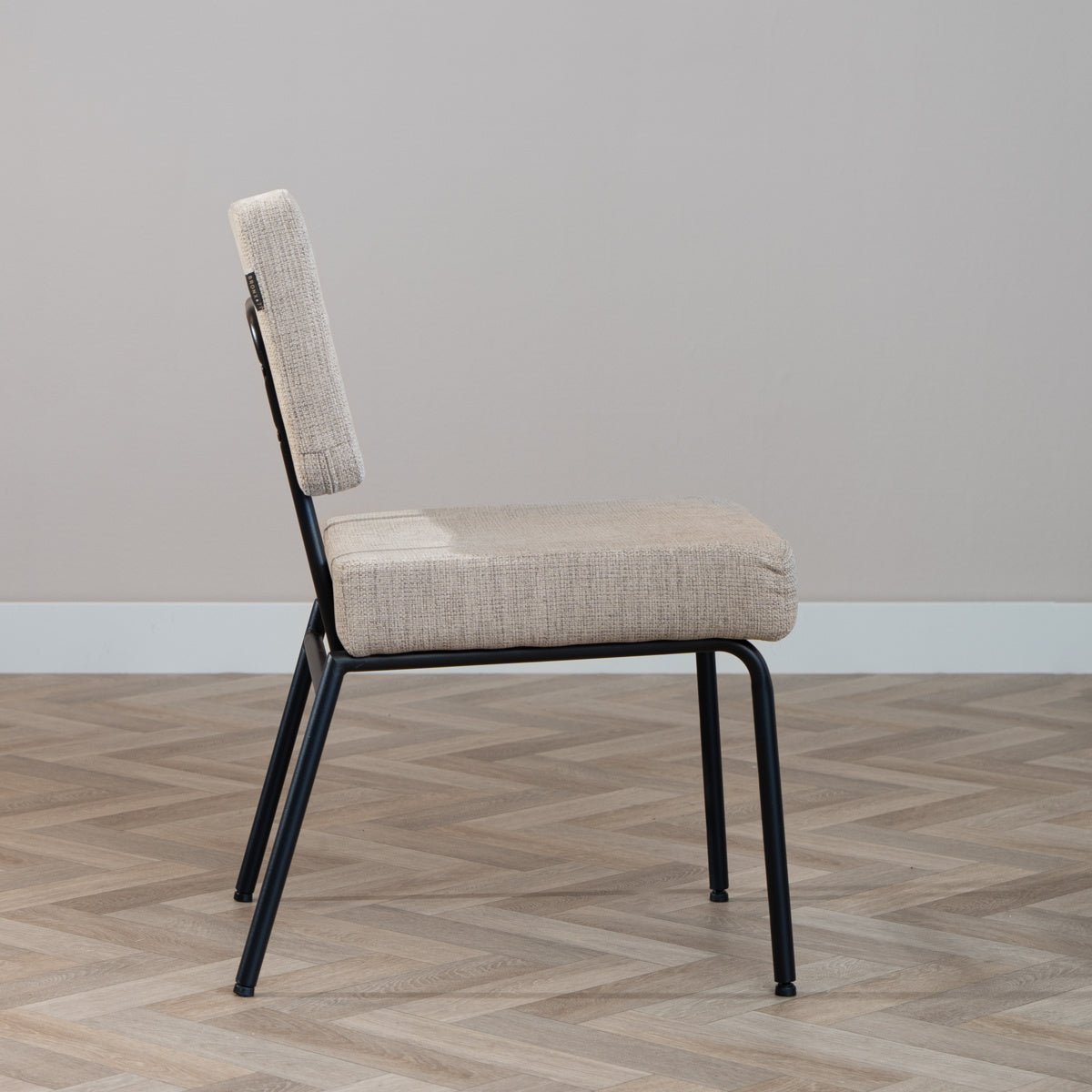 Scandinavian dining room chair Espen taupe recycled fabric - image 5