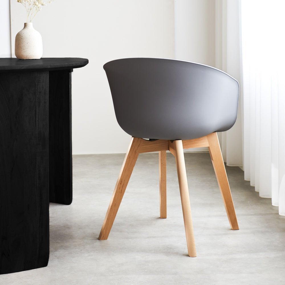 Herning dining room chair Dimehouse Gray LxWxH 68x60x51 Plastic Atmospheric photo diagonal rear view