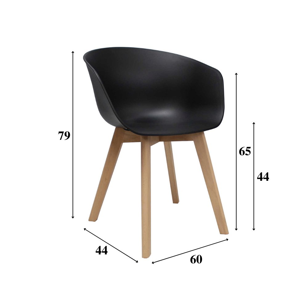 Herning dining room chair Dimehouse Black LxWxH 68x60x51 Plastic White photo size indication