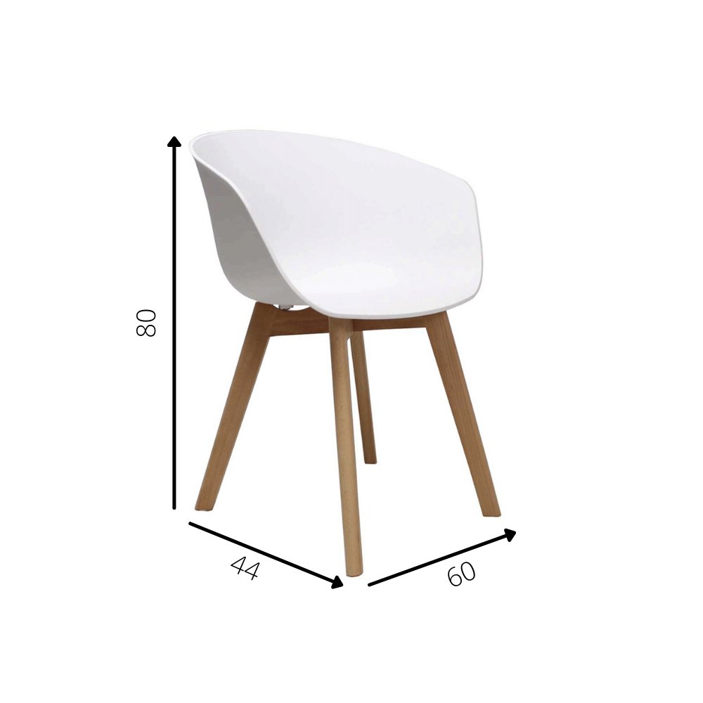 Herning dining room chair Dimehouse White LxWxH 68x60x51 Plastic White photo size indication