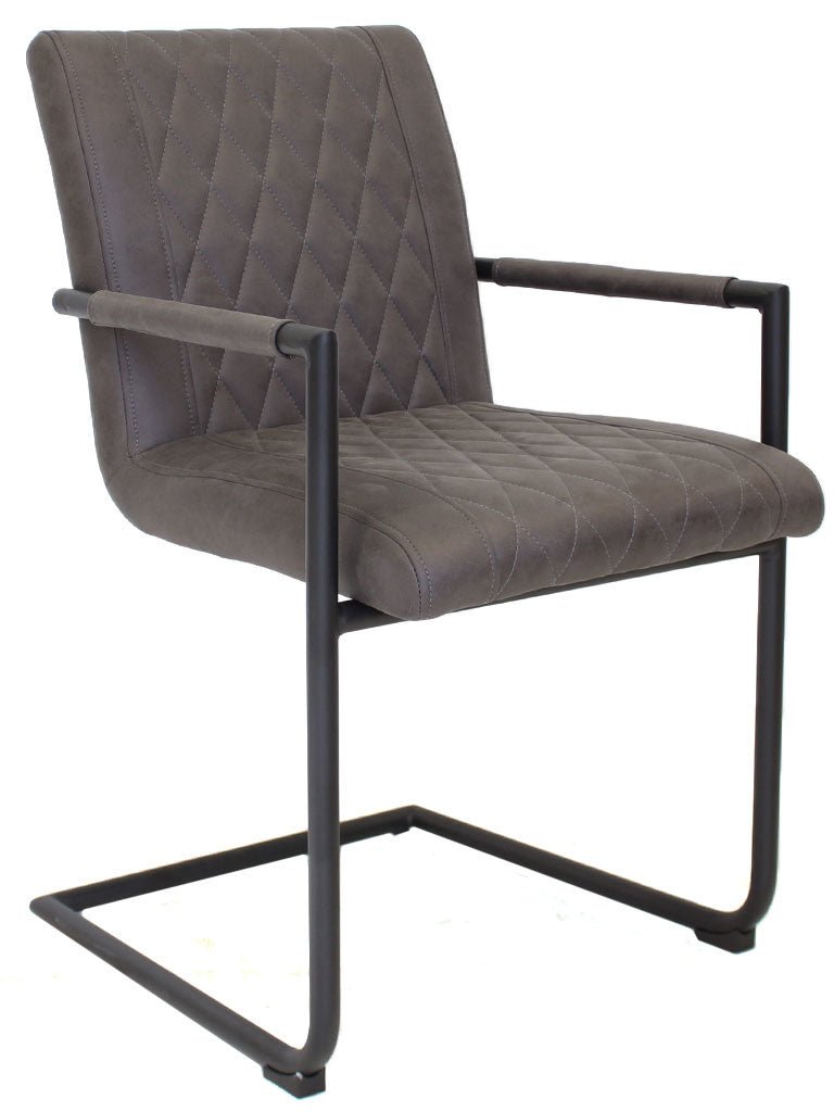 Dining room chair Dean Dimehouse Anthracite LxWxH 70x58x57 Fabric White photo diagonal front view