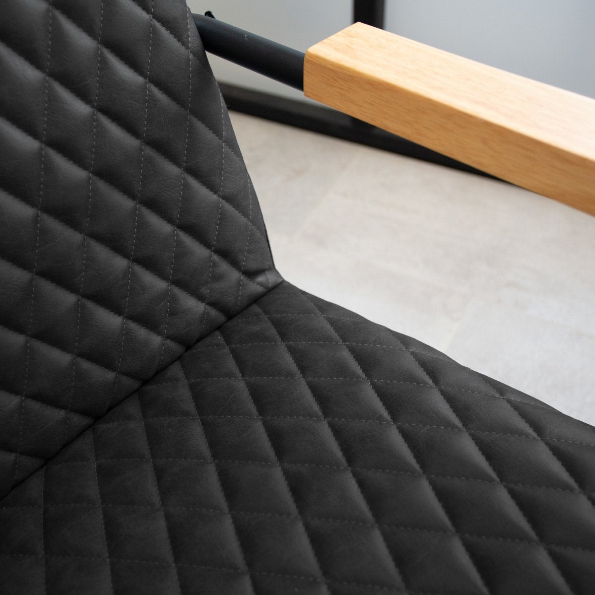 Armchair Lars Dimehouse Black LxWxH 68x64x39 Faux leather Atmospheric photo detail