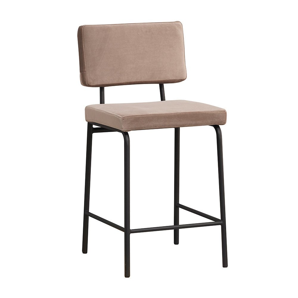 Velvet bar stool Espen taupe 64-77 cm - image 5
