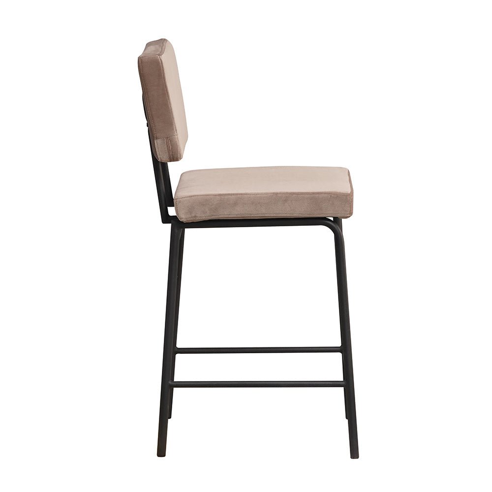 Velvet bar stool Espen taupe 64-77 cm - image 7