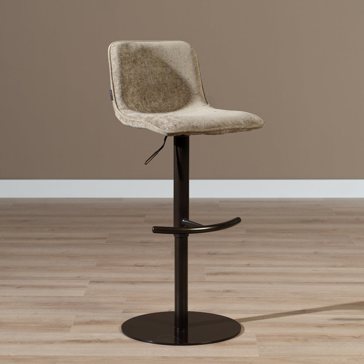 Velvet bar stool Jack taupe 60-82 cm, 45 cm wide