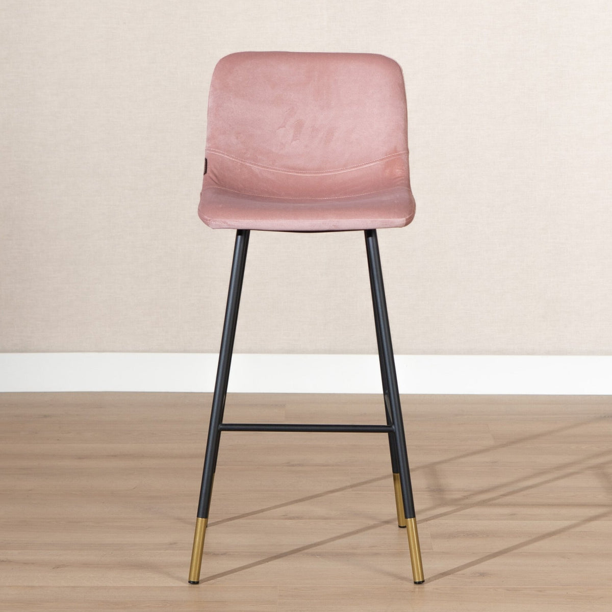 Velvet bar stool Mikky pink 65-78 cm, 46 cm wide