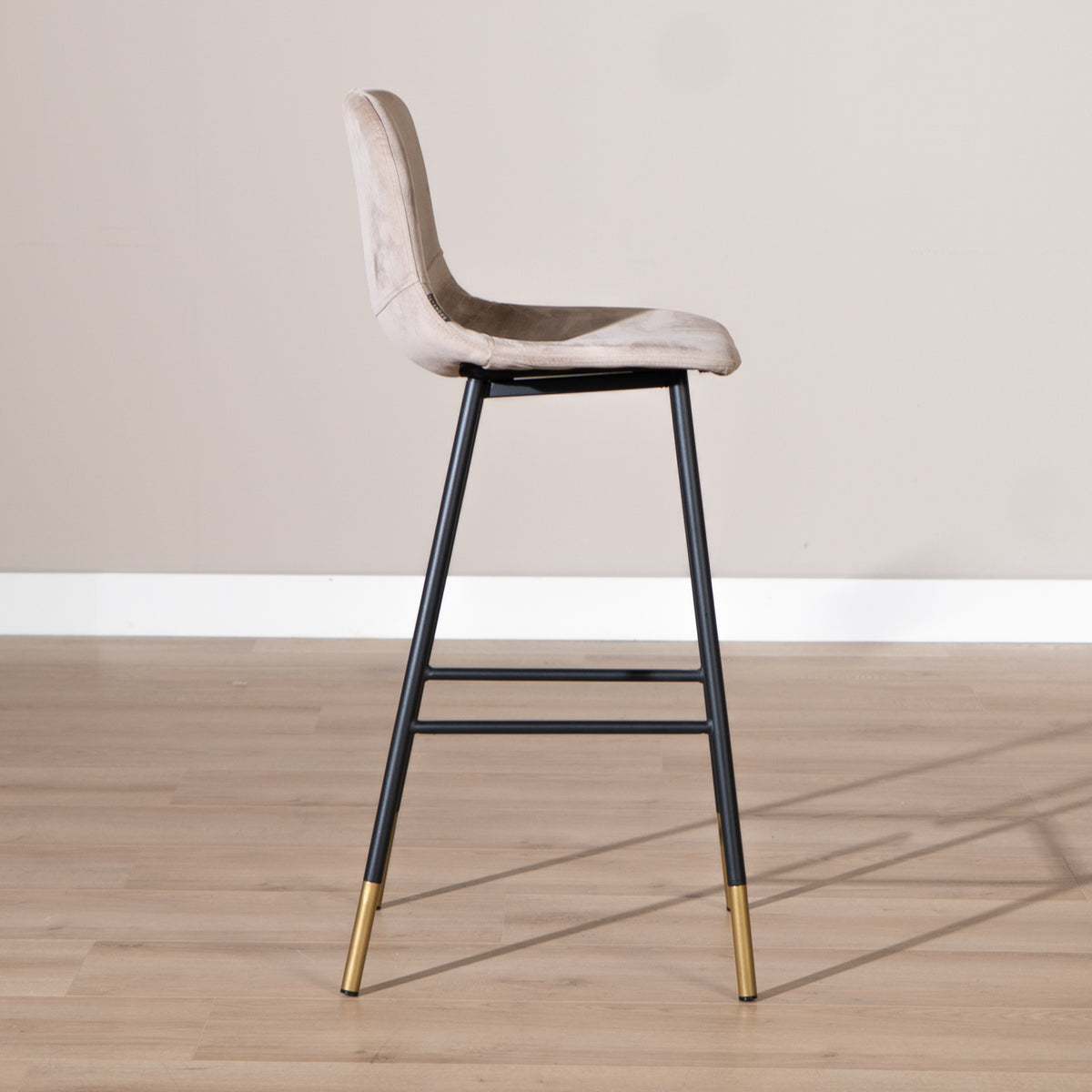 Velvet bar stool Mikky taupe 65-78 cm - image 3