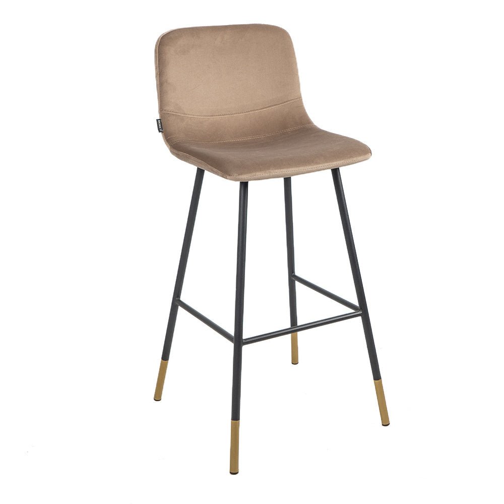 Velvet bar stool Mikky taupe 65-78 cm - image 5
