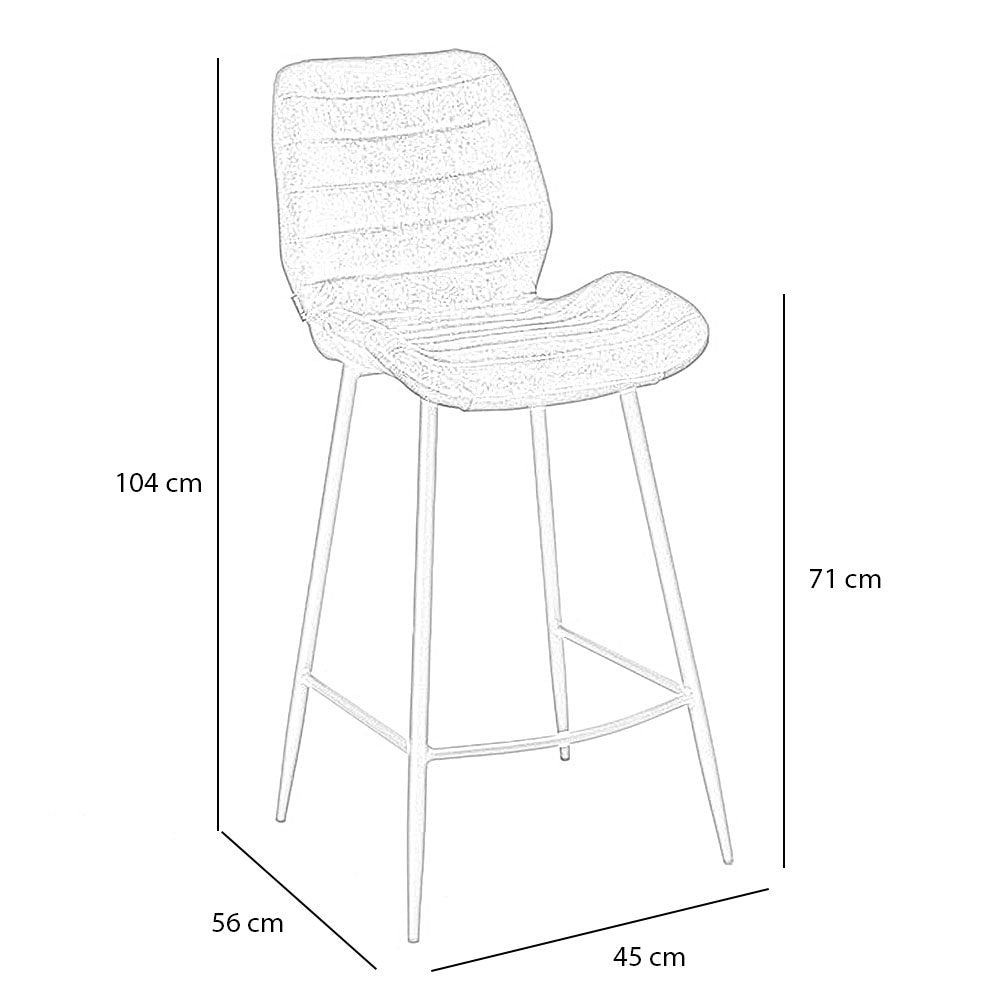 Velvet bar stool Toby copper 71 cm - image 7