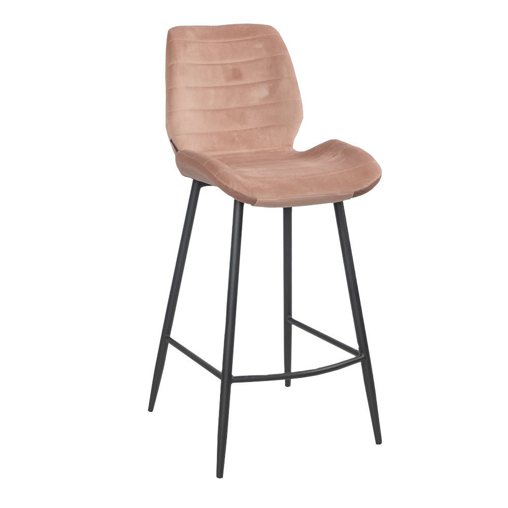 Velvet bar stool Toby pink 71 cm - image 4