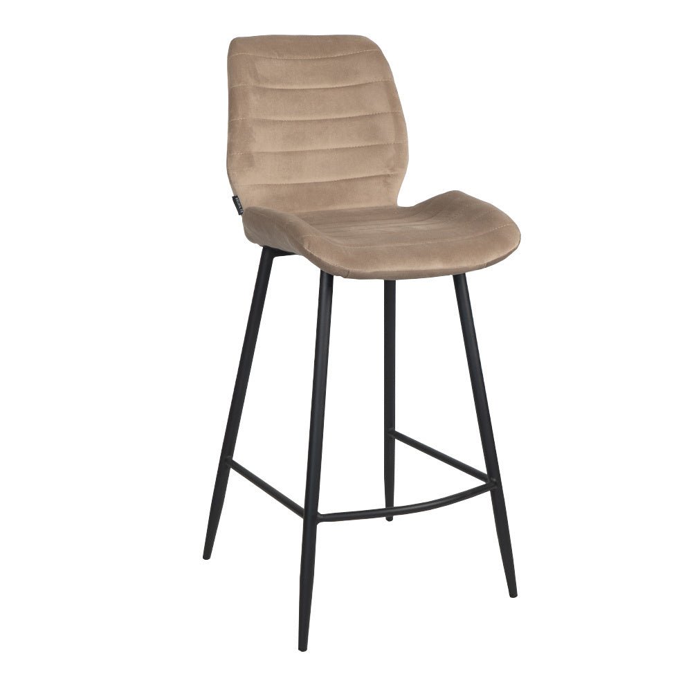 Velvet bar stool Toby taupe 71 cm - image 4