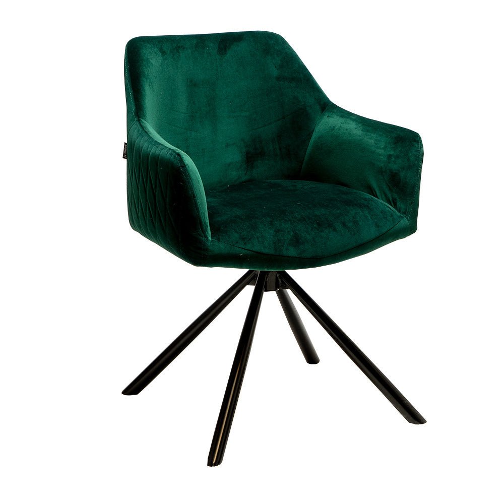 Velvet dining room chair Furtado swivel green - image 5