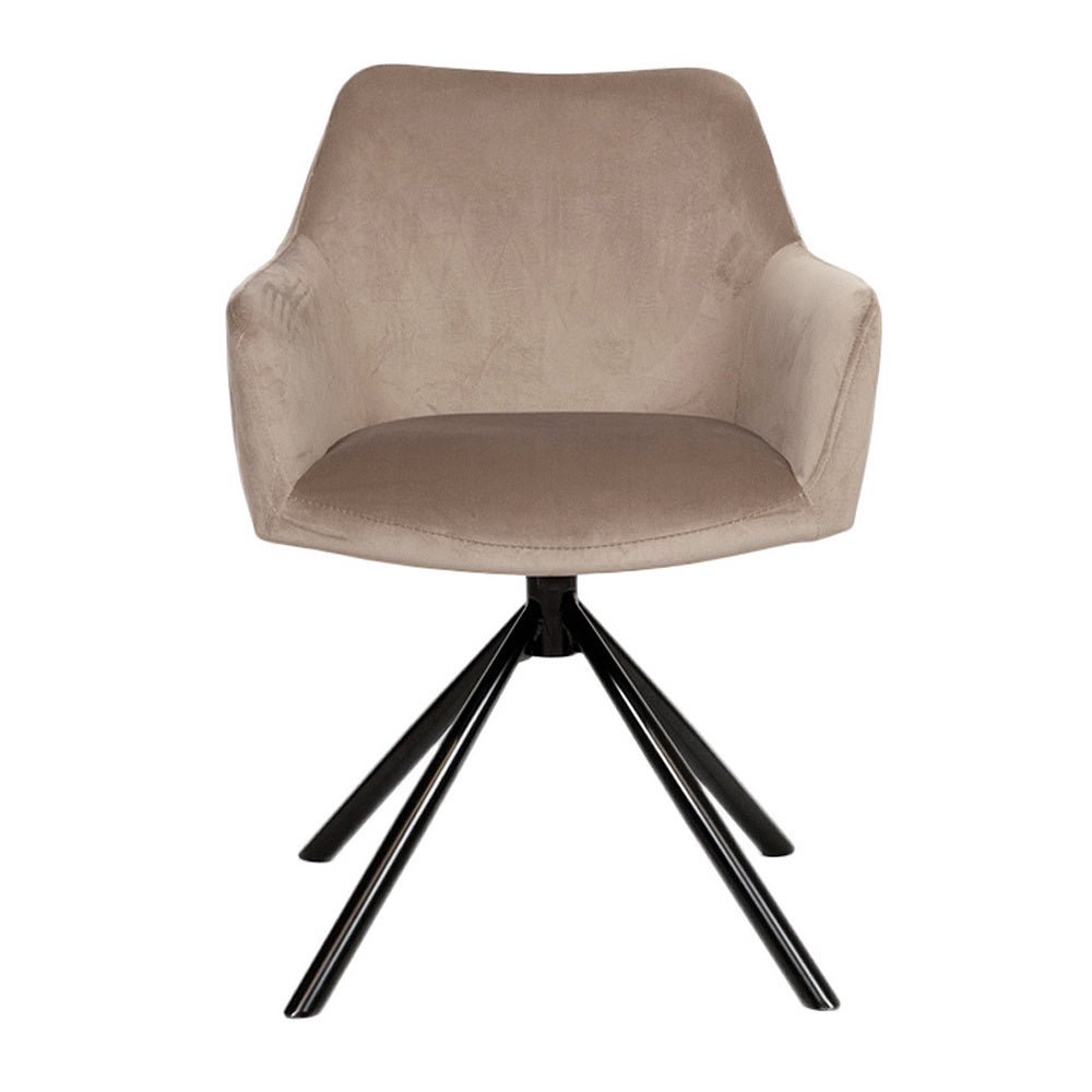 Velvet dining room chair Furtado swivel taupe - image 5